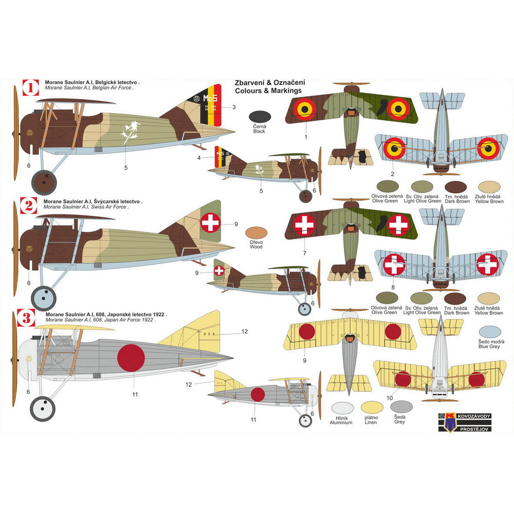 Kovozavody Prostejov 72455 Morane Saulnier MS.A.I Other Services 1:72 Model Kit