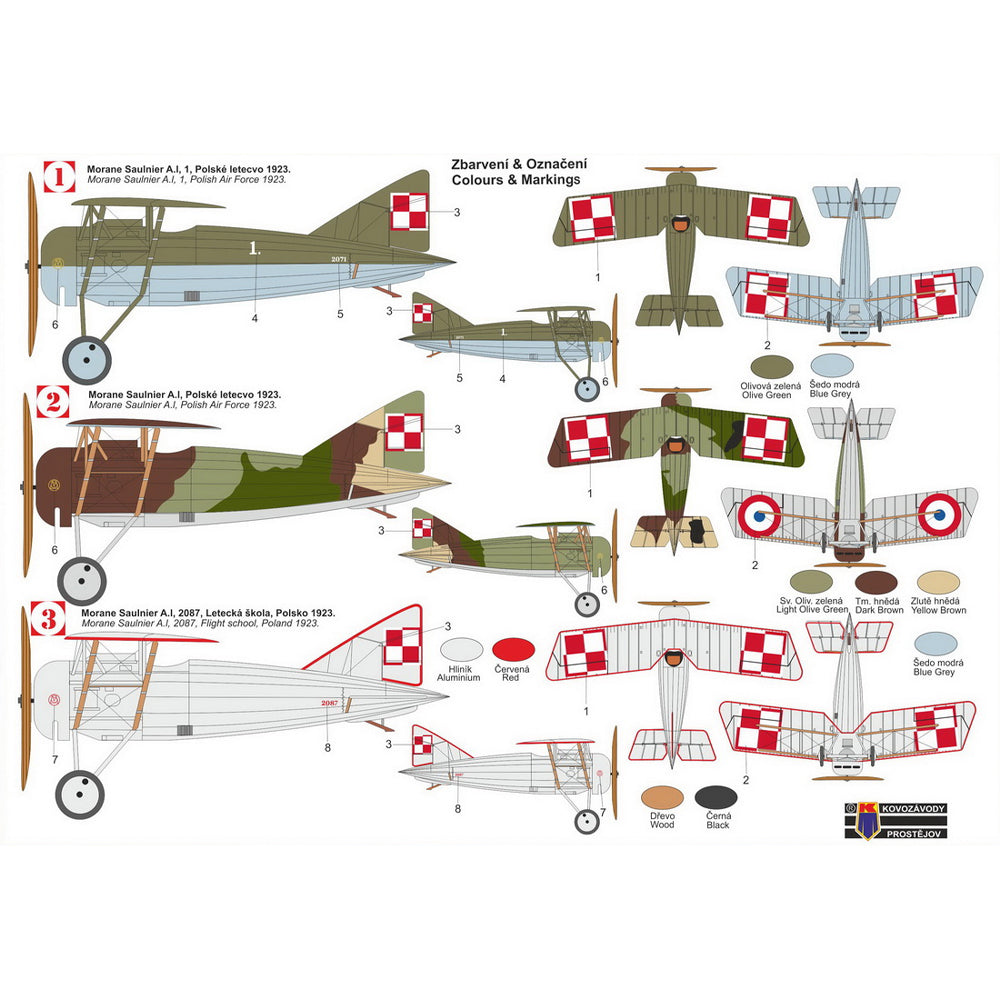Kovozavody Prostejov 72456 Morane Saulnier MoS.30 (A.I) Polish 1:72 Model Kit