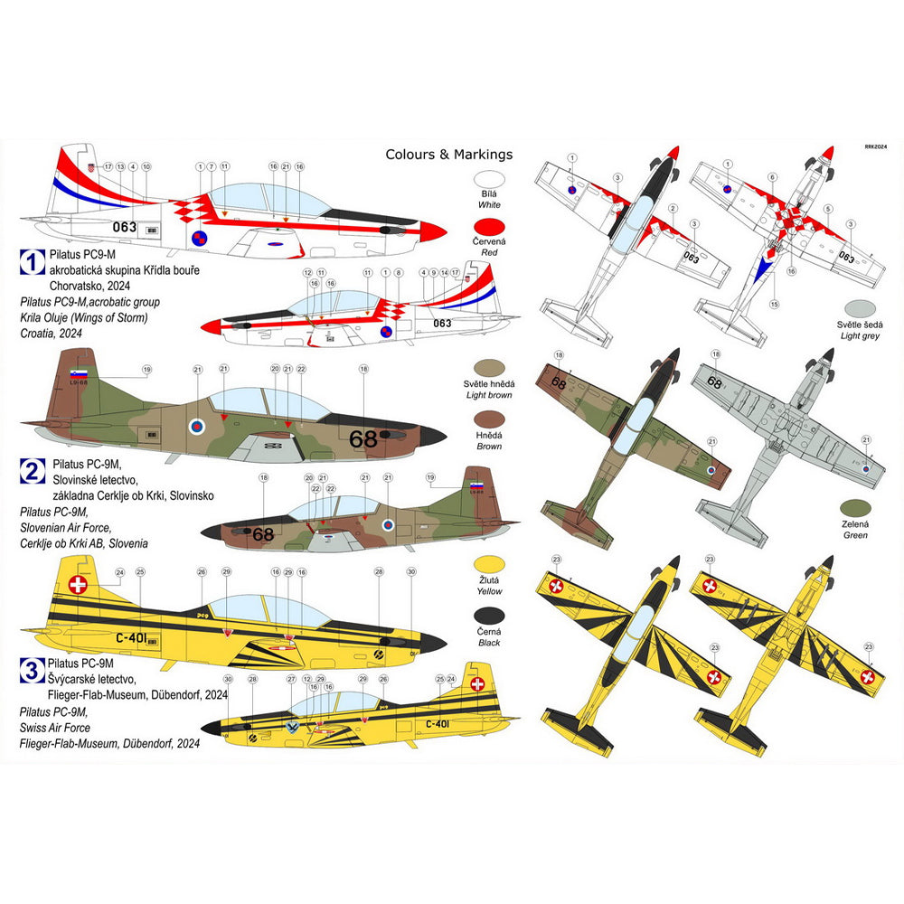 Kovozavody Prostejov 72468 Pilatus PC-9M 'Over Europe' 1:72 Model Kit