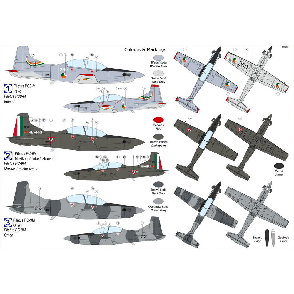 Kovozavody Prostejov 72469 Pilatus PC-9M 'Other Services' 1:72 Model Kit