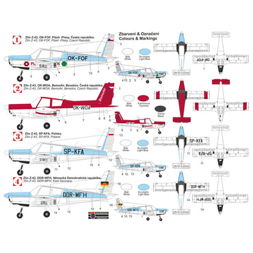 Kovozavody Prostejov 72485 Zlin Z-43 Aeroclubs 1:72 Model Kit