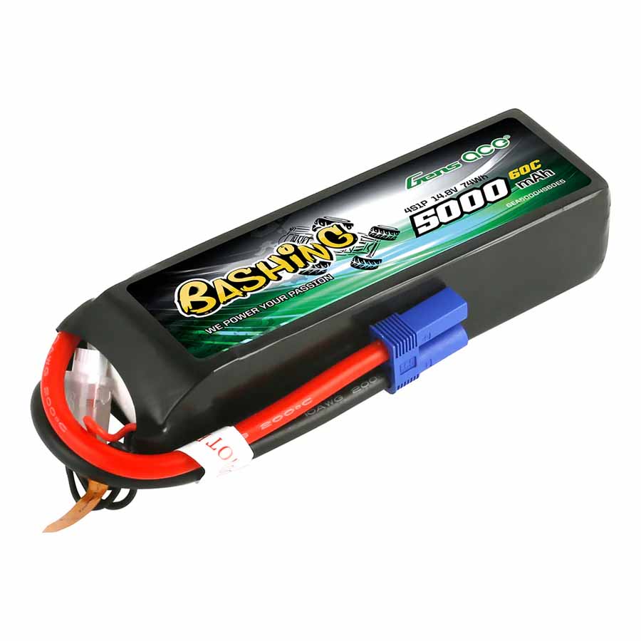Gens Ace Bashing 4S 14.8V 5000mAh 60C Soft Case LiPo Battery (G-Tech)