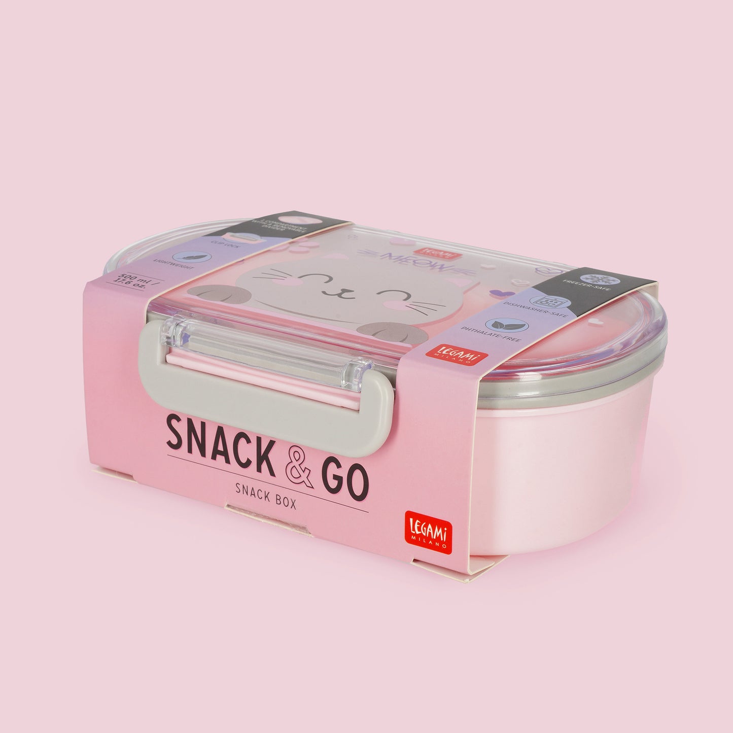 Legami Snack & Go Snack Box - Kitty - 500ml
