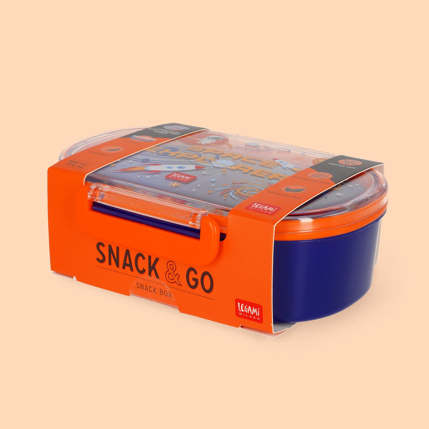 Legami Snack & Go Snack Box - Space - 500ml