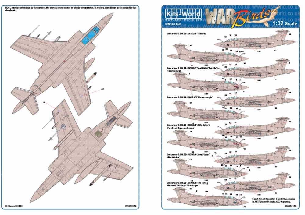 Kits World 132159 Aircraft Decals 1:32 Gulf War Part One - Blackburn Buccaneers