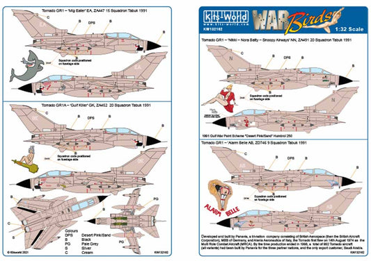 Kits World 132162 Aircraft Decals 1:32 Desert Storm Panavia Tornado GR.1