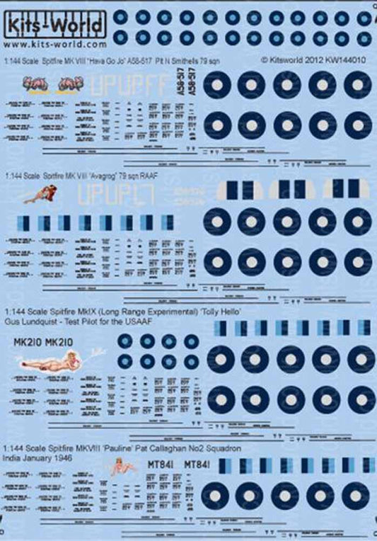 Kits World 144010 Aircraft Decals 1:144 Supermarine Spitfire Mk.IXc MK210 Lt.Col