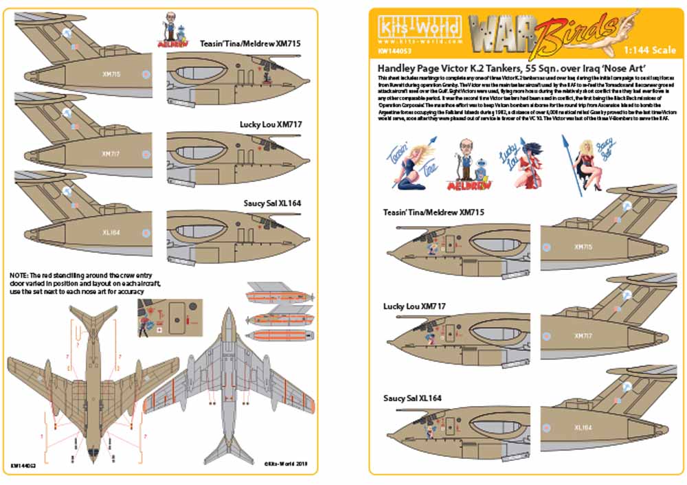 Kits World 144053 Aircraft Decals 1:144 Handley-Page Victor K.2 tankers 55 Sqn o
