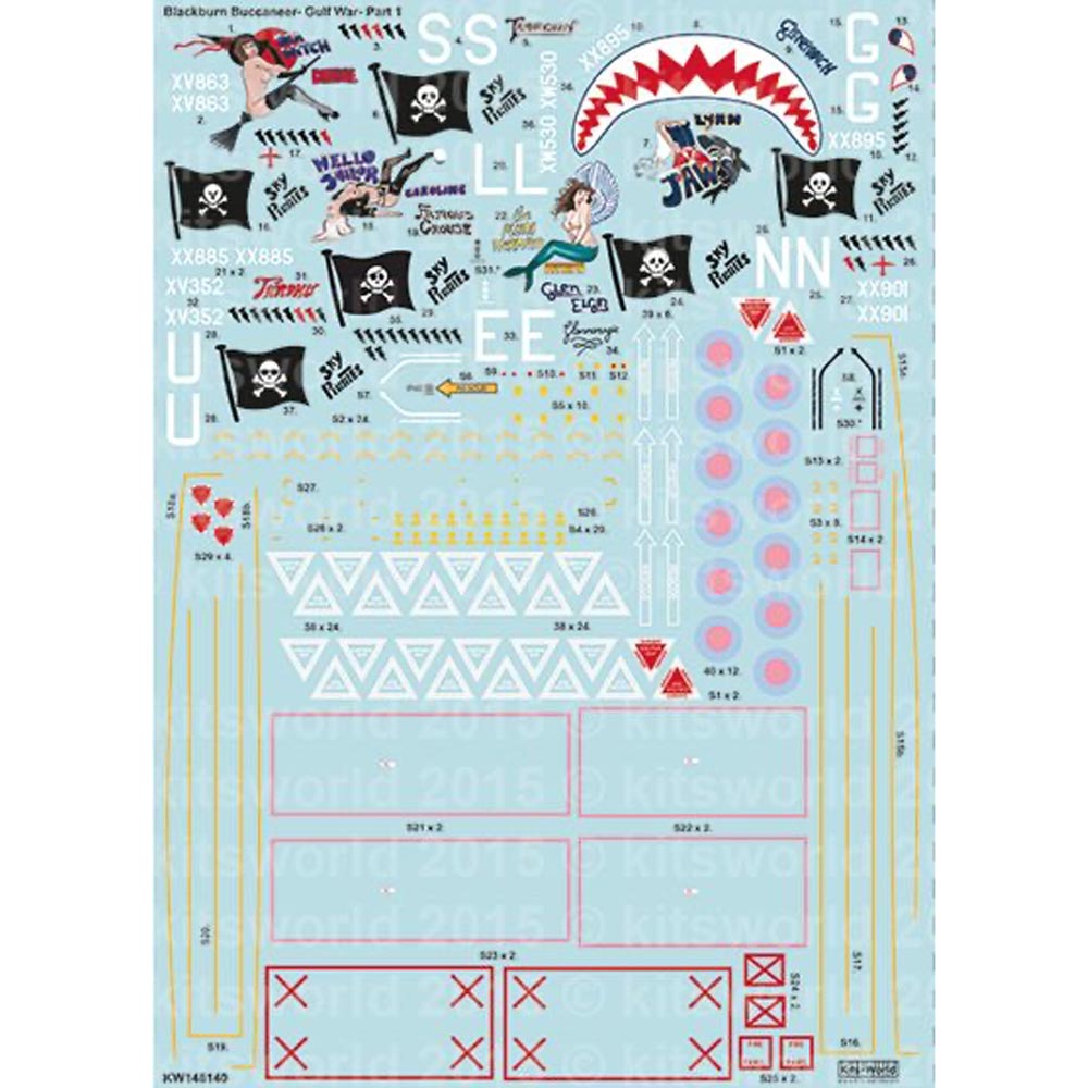 Kits World 148140 Gulf War Buccaneer Decal Set for Airfix A12012 Model Kit etc