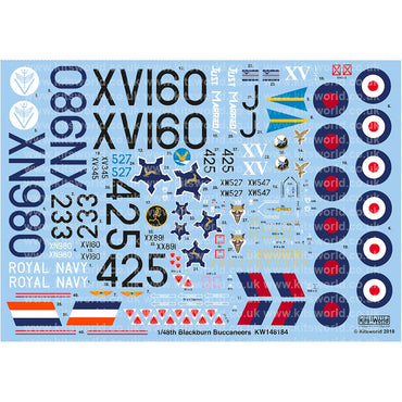 Kits World 148184 Blackburn Buccaneer Decal Set for Airfix A12012 Model Kit etc