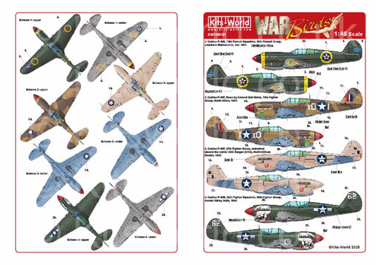 Kits World 148191 Aircraft Decals 1:48 Curtiss P-40E, 79th Pursuit Squadron, 20t