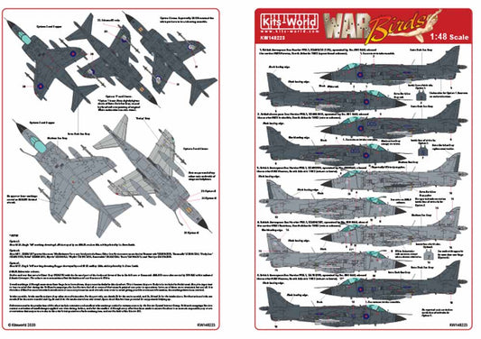 Kits World 148223 Aircraft Decals 1:48 1. BAe Sea Harrier FRS.1, XZ492/23 (123),