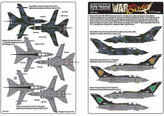 Kits World 172201 Aircraft Decals 1:72 Farewell Tornados GR.4 Panavia Tornado GR