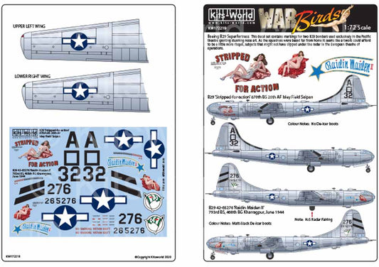 Kits World 172219 Aircraft Decals 1:72 Boeing B-29 Superfortress 42-63466