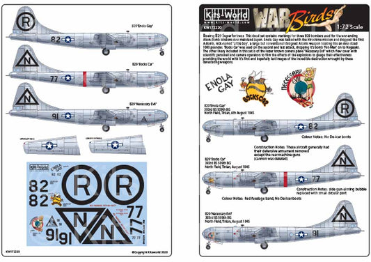 Kits World 172220 Aircraft Decals 1:72 Boeing B-29 Superfortress 44-86292