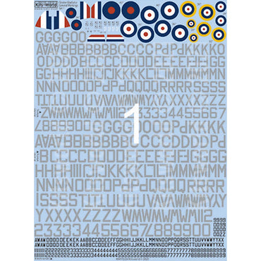 Kits World Gloster Gladiator Roundels, Codes & Serial Decals 1:72 Early WWII