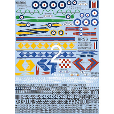Kits World Gloster Gladiator Roundels, Codes & Serial Decals 1:72 Pre WWII