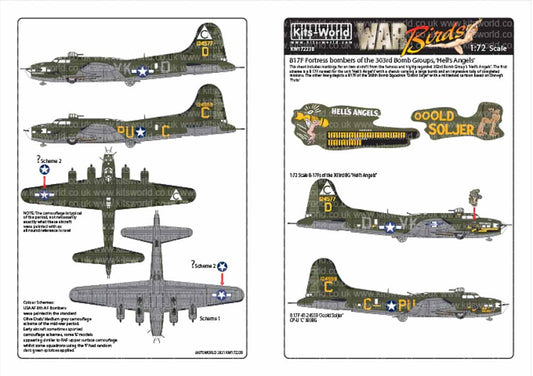 Kits World 172238 Aircraft Decals 1:72 Boeing B-17 Flying Fortress of the 303rd