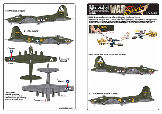 Kits World 172240 Aircraft Decals 1:72 Boeing B-17 Flying Fortress of the 303rd