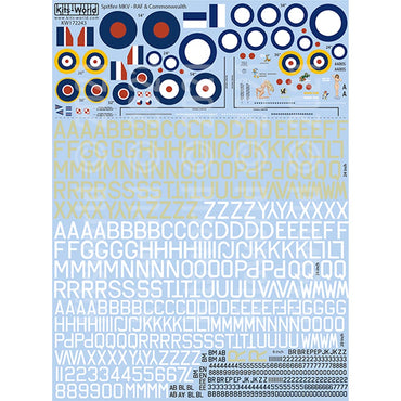 Kits World Supermarine Spitfire Mk.V SEAC Theatres Decals 1:72 Model Kits