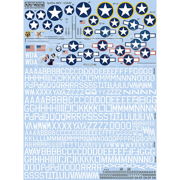 Kits World Supermarine Spitfire Mk.V USAAF WWII Decals 1:72 Model Kits