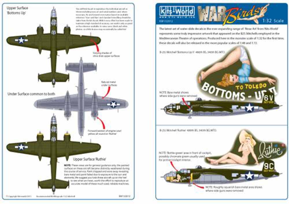 Kits World 132012 Aircraft Decals 1:32 North-American B-25J Mitchell - Corsica 3