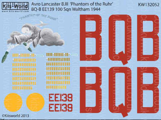 Kits World 132052 Aircraft Decals 1:32 Avro Lancaster B.I/III 'Phantom of the Ru