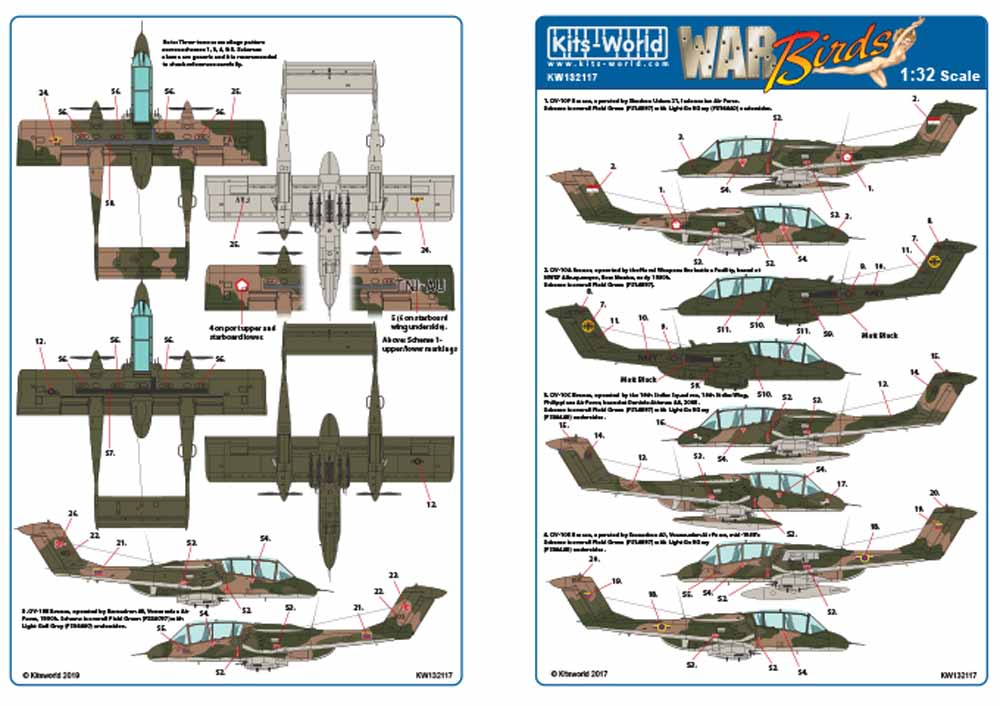 Kits World 132117 Aircraft Decals 1:32 North-American/Rockwell OV-10F Bronco (Si