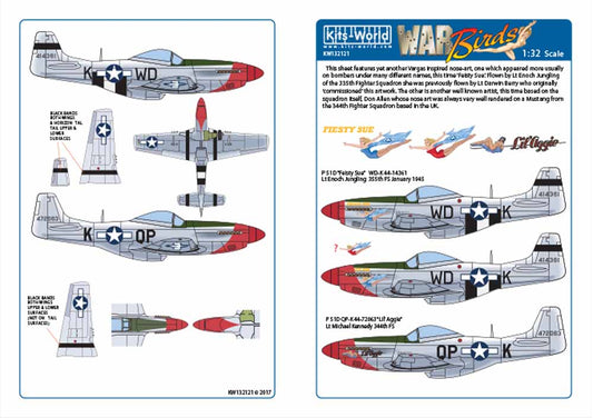 Kits World 132121 Aircraft Decals 1:32 North-American P-51D-10-NA Mustang 44-143