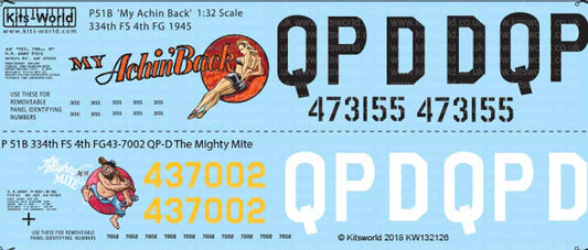 Kits World 132126 Aircraft Decals 1:32 North-American P-51B Mustang 44-73155 My