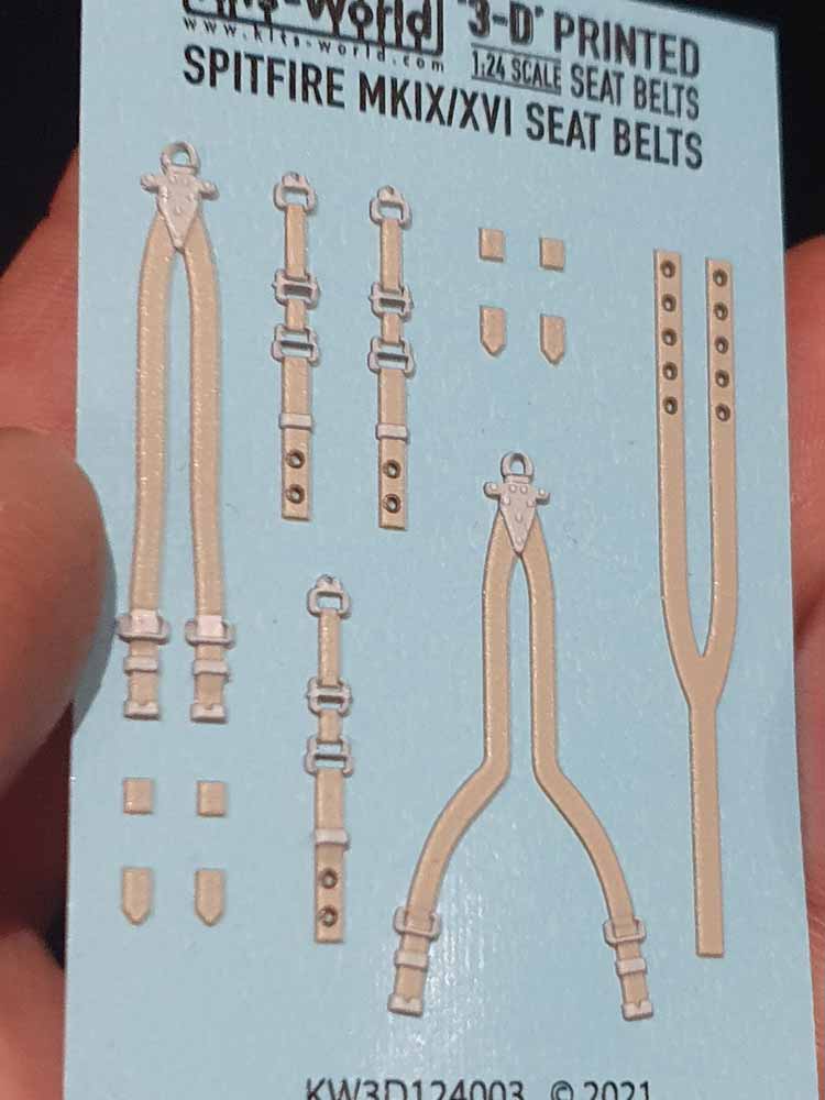 Kits World 3D124003 3D Printed Decal 1:24 WWII RAF Sutton Harness Seat Belt Set.