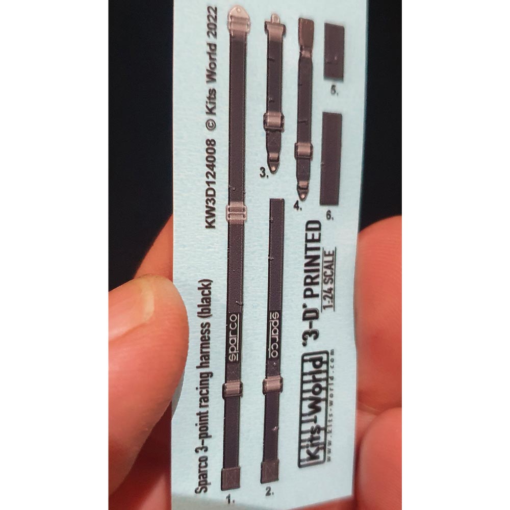 Kits World Sparco Racing Harness Black 1:24 3D Colour Decals 124008