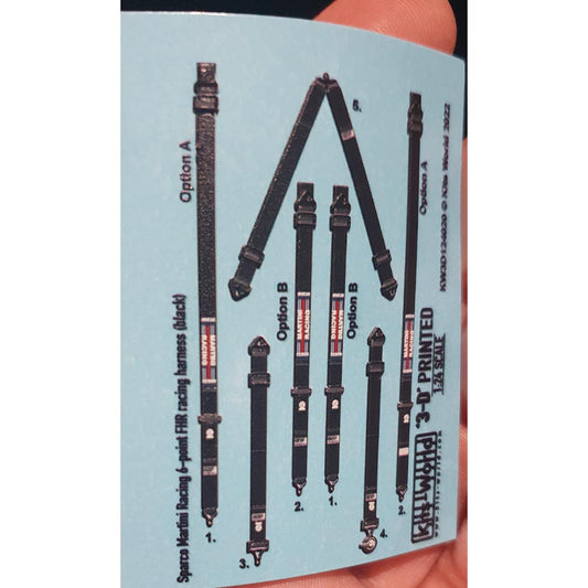 Kits World Sparco Martini Racing 6-Point FHR Black 1:24 Decals 124020