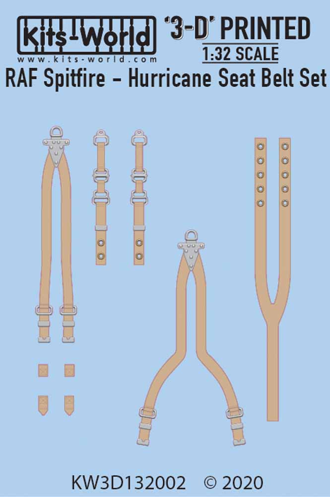 Kits World 3D132002 3D Printed Decal 1:32 RAF Sutton Harness Seat Belt Set. Supe