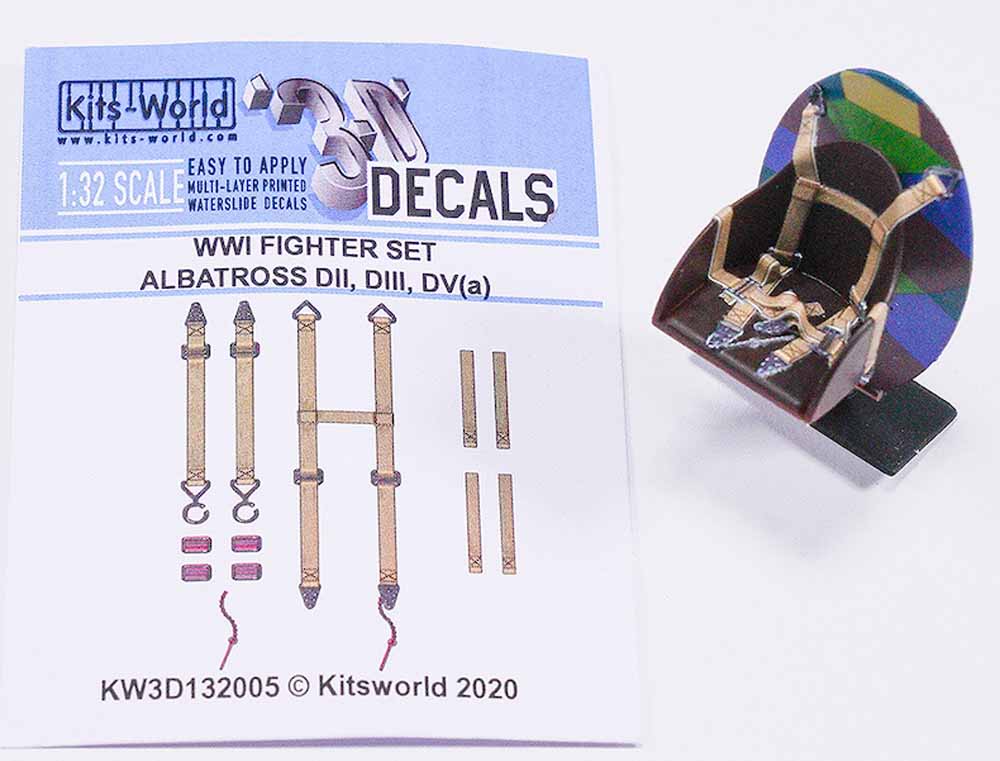 Kits World 3D132005 3D Printed Decal 1:32 WWI Albatross Fighter Set - D.II, D.II