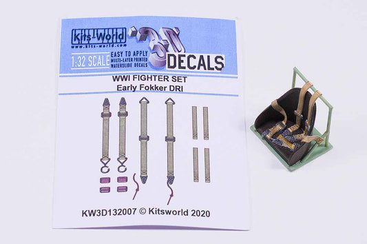 Kits World 3D132007 3D Printed Decal 1:32 WWI Fighter Set - Early Fokker Dr.I Tr