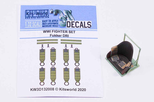 Kits World 3D132008 3D Decal 1:32 WWI Fighter Set Fokker Dr.I Triplane