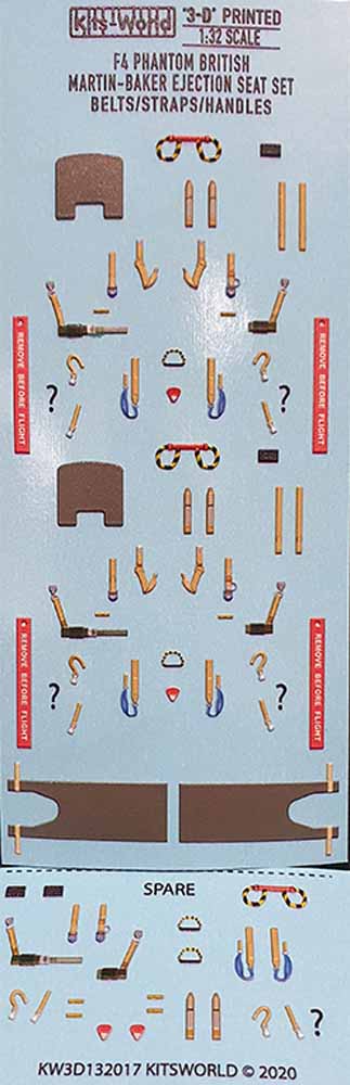 Kits World 3D132017 3D Printed Decal 1:32 Full Colour 3D WWII Seat Belt decals.