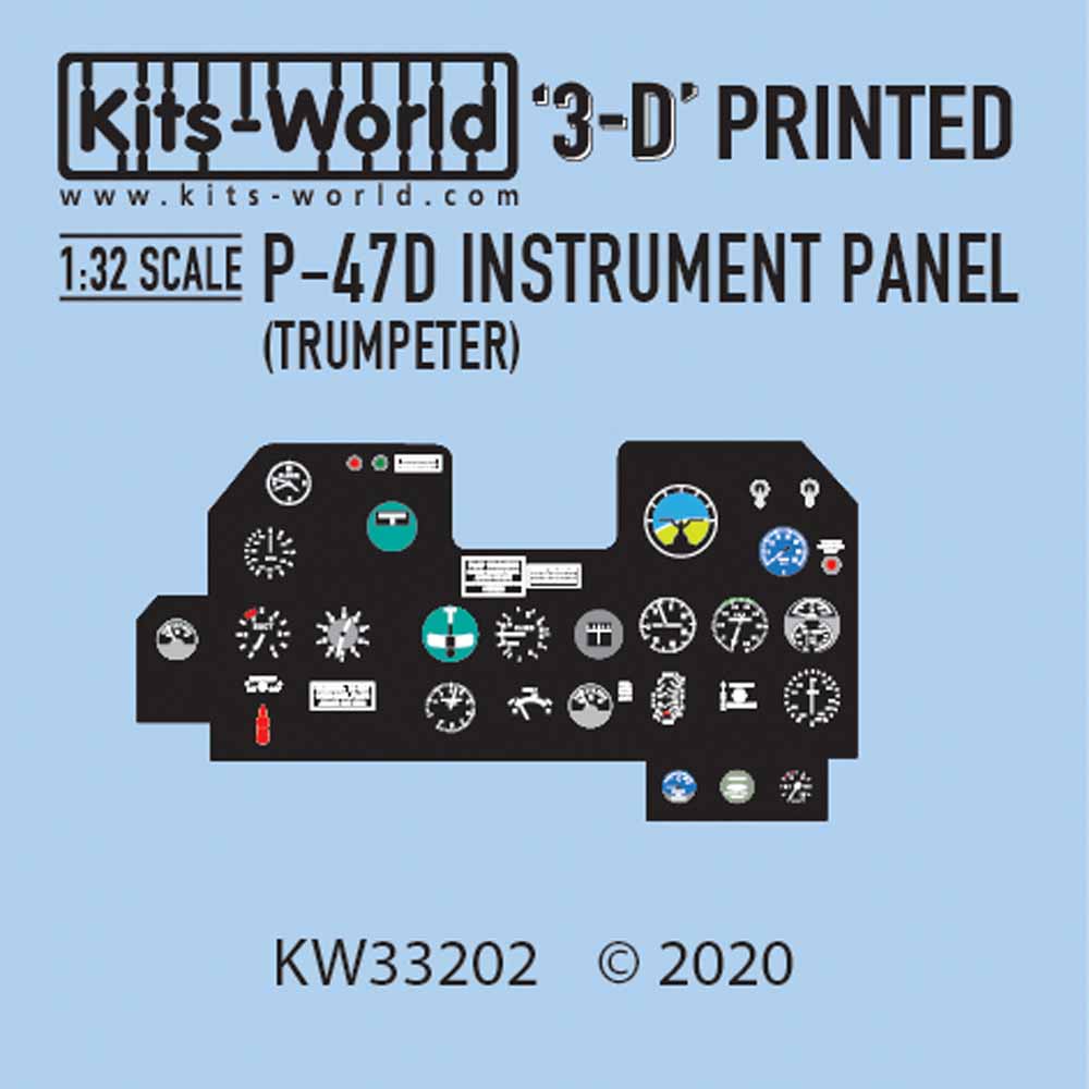 Kits World 3D1321002 3D Printed Decal 1:32 Republic P-47D Thunderbolt Cockpit 3D