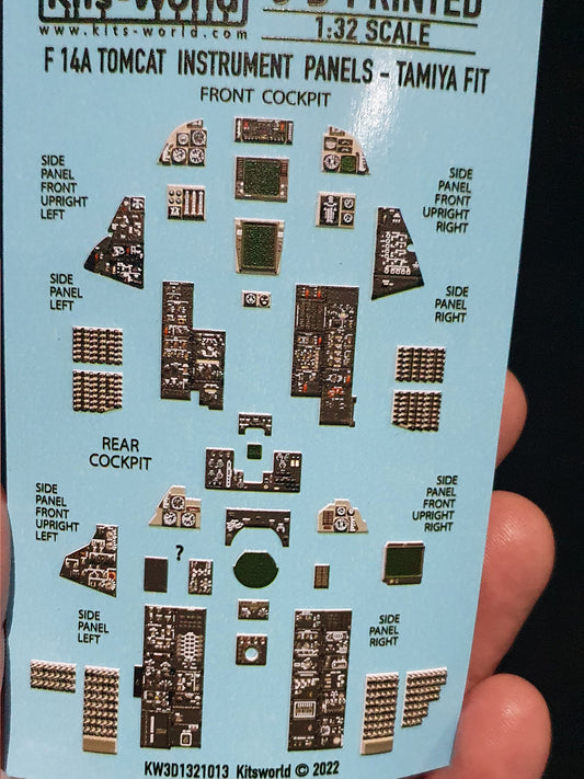 Kits World F-14A Tomcat Instrument Panel Screens Off Decals 1:32 Tamiya 60313