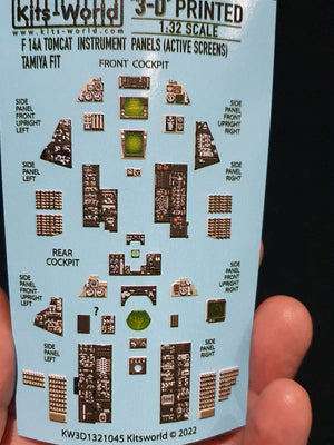 Kits World F-14A Tomcat Instrument Panel Screens On Decals 1:32 Tamiya 60313