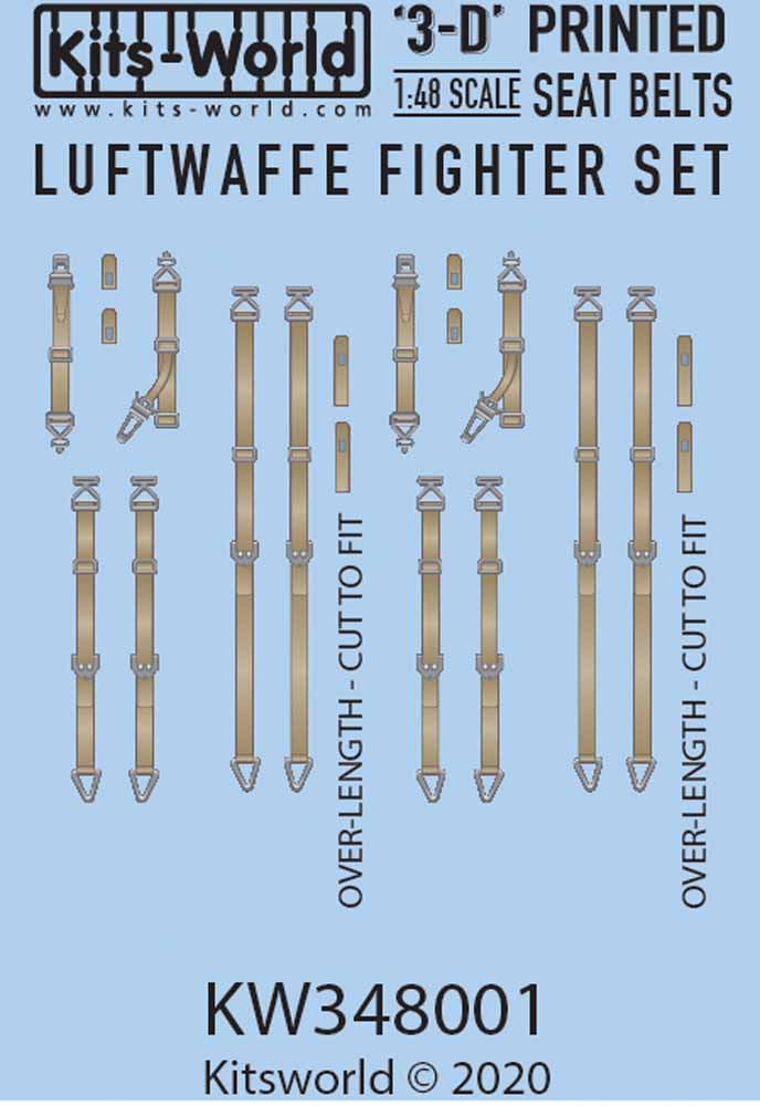 Kits World 3D148001 3D Printed Decal 1:48 Luftwaffe seatbelts WWII. Focke-Wulf M