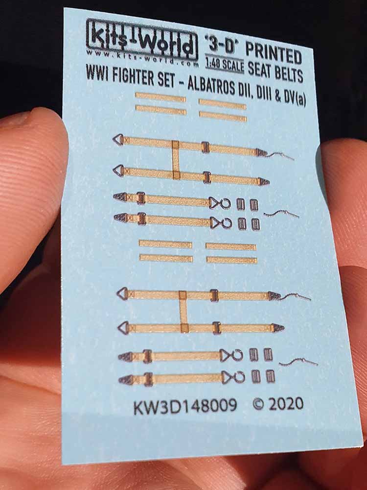 Kits World 3D148009 3D Printed Decal 1:48 WWII 3D Full colour seatbelts . WWI Al