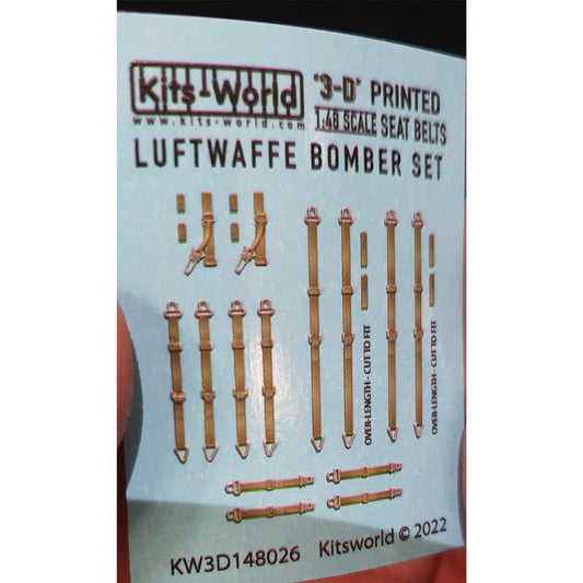 Kits World KW3D148026 Luftwaffe Bomber 3D Decal Seat Belt Set 1:48