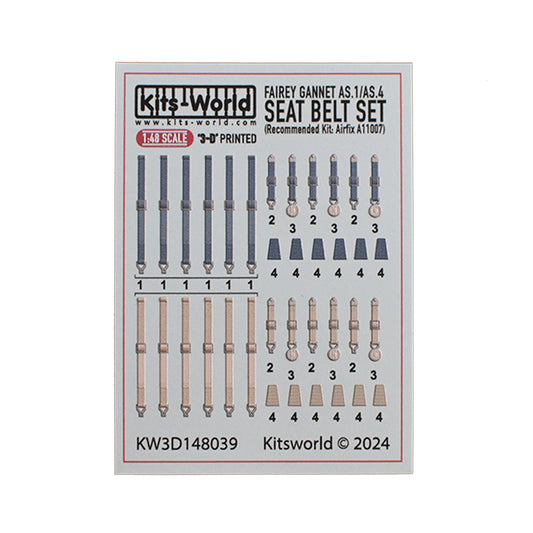 Kits World Fairey Gannet AS.1/AS.4 Seatbelt Harness for Airfix A11007