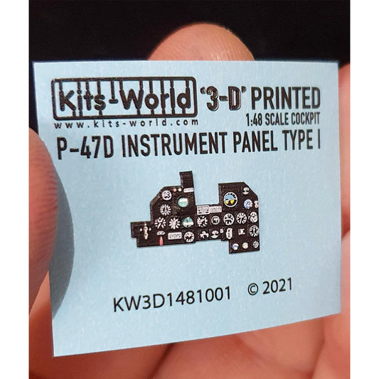Kits World 3D Colour Instrument Panel for 1:48 Hasegawa P-47D Thunderbolt Models