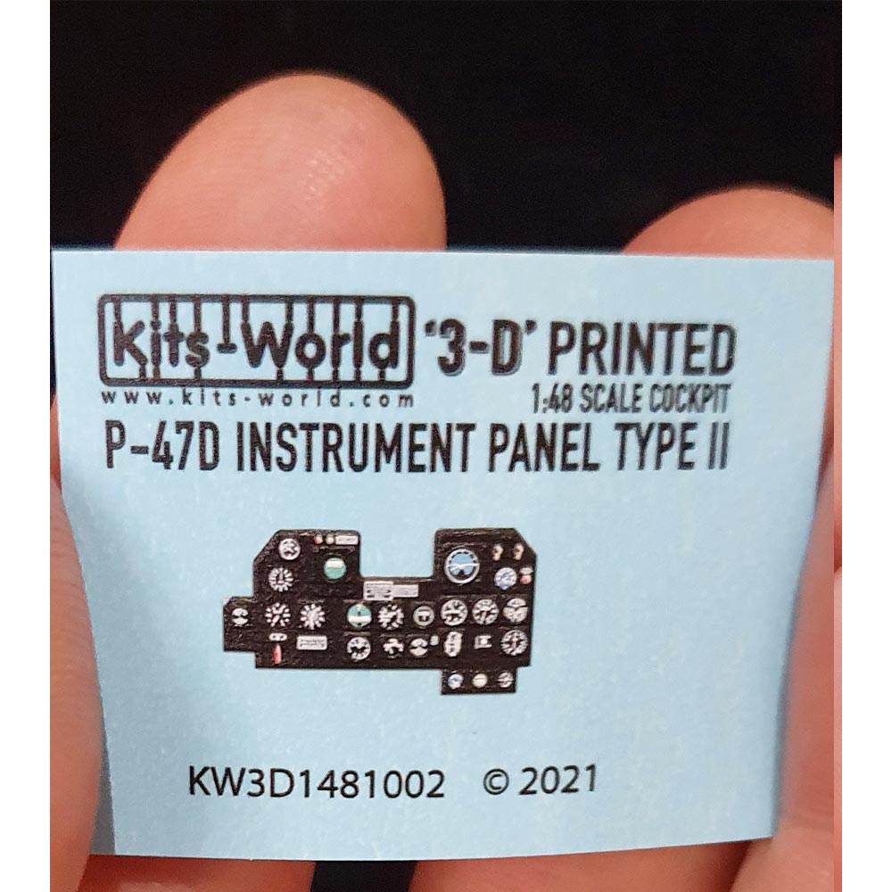 Kits World 3D Colour Instrument Panel for 1:48 Tamiya P-47D Thunderbolt Models