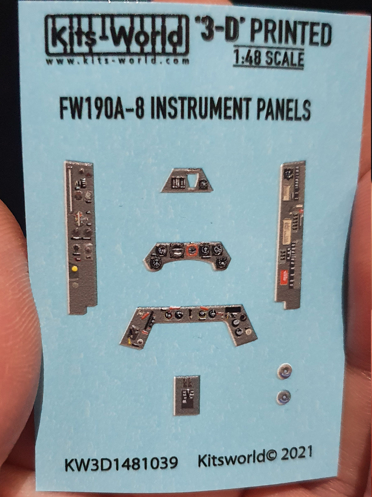 Kits World Focke-Wulf FW190A-8 Instrument Panels 3D Colour 1:48 Eduard Model Kits