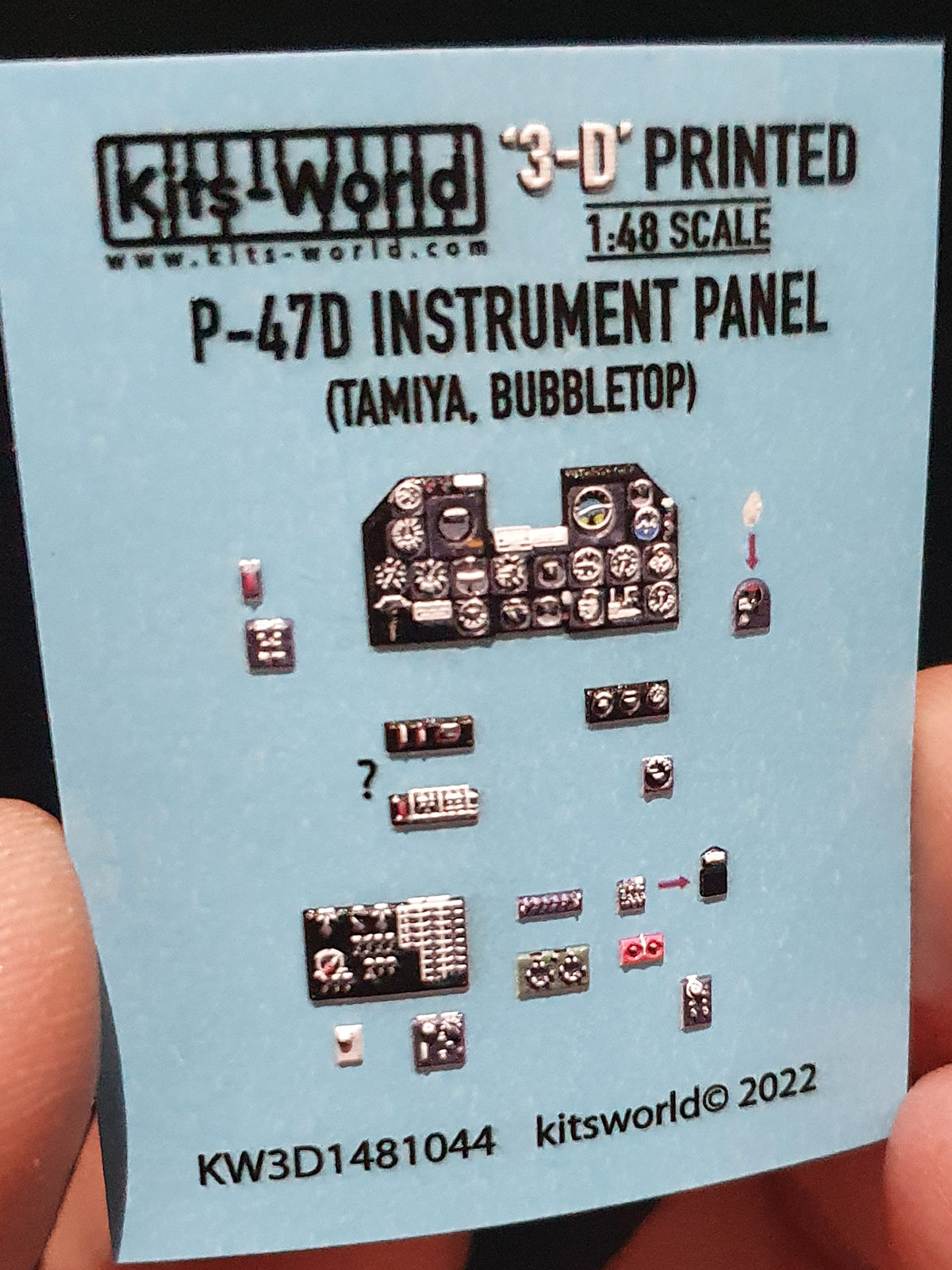 Kits World P-47C Thunderbolt Instrument Panels 3D Colour 1:48 Tamiya Model Kits