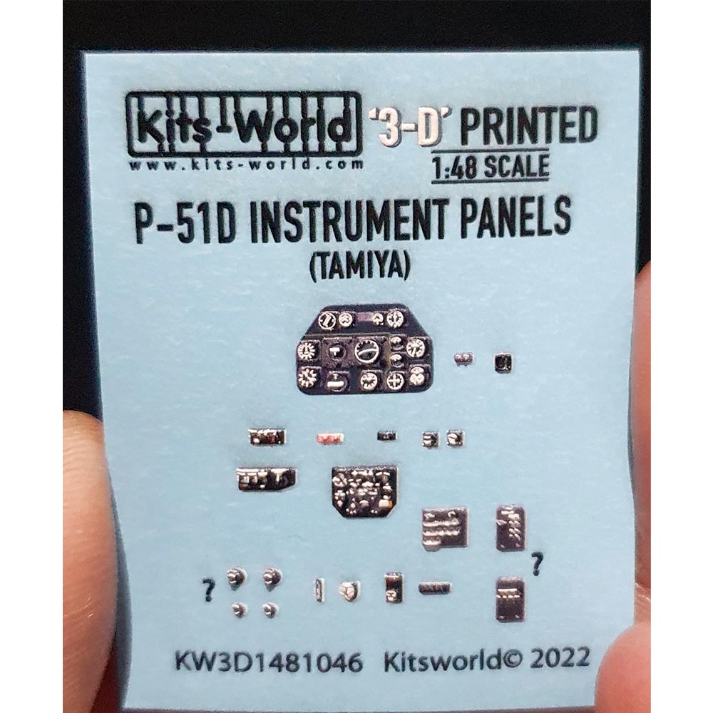 Kits World P-51D Mustang Instrument Panels Decals 1:48 Tamiya Model Kits 61040